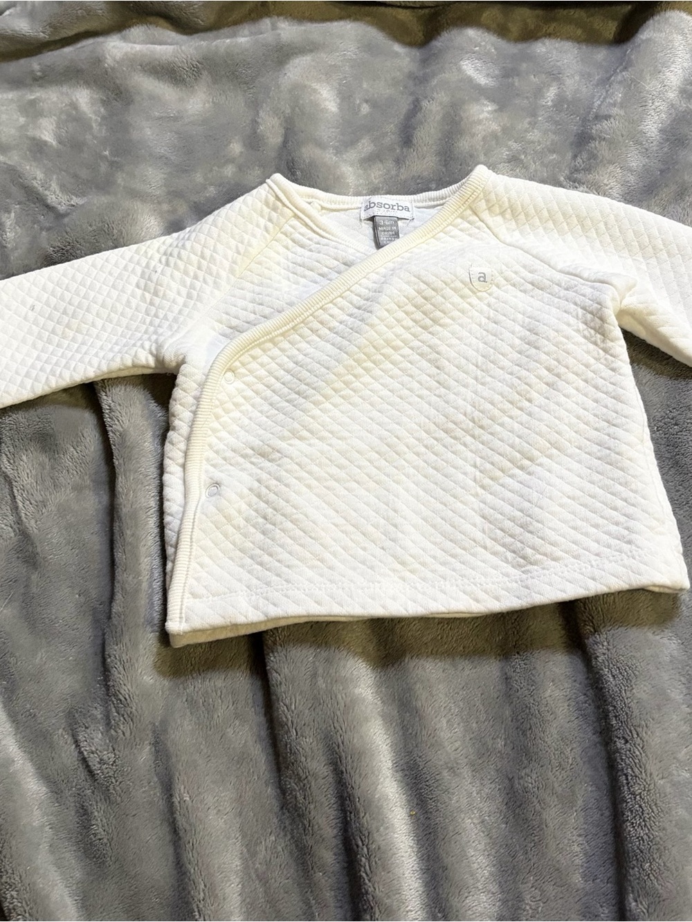 Absorba Ivory Quilted Wrap Cardigan